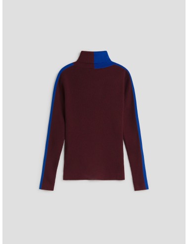 Jersey de cuello alto en mezcla de lana, ESSENTIEL ANTWERP, color burdeos-azul, diseñado para mujer - MARFRANC