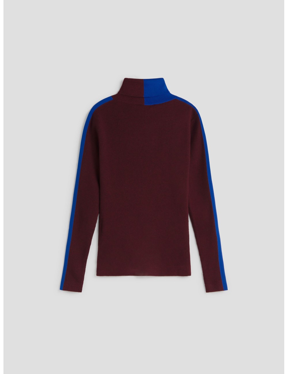 Jersey de cuello alto en mezcla de lana, ESSENTIEL ANTWERP, color burdeos-azul, diseñado para mujer - MARFRANC Jersey de cuello alto en mezcla de lana, ESSENTIEL ANTWERP, color burdeos-azul, diseñado para mujer - MARFRANC