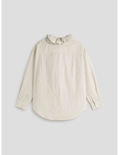 Camisa oversize de rayas, Essentiel Antwerp, blanca y negra, diseñada para mujer - MARFRANC