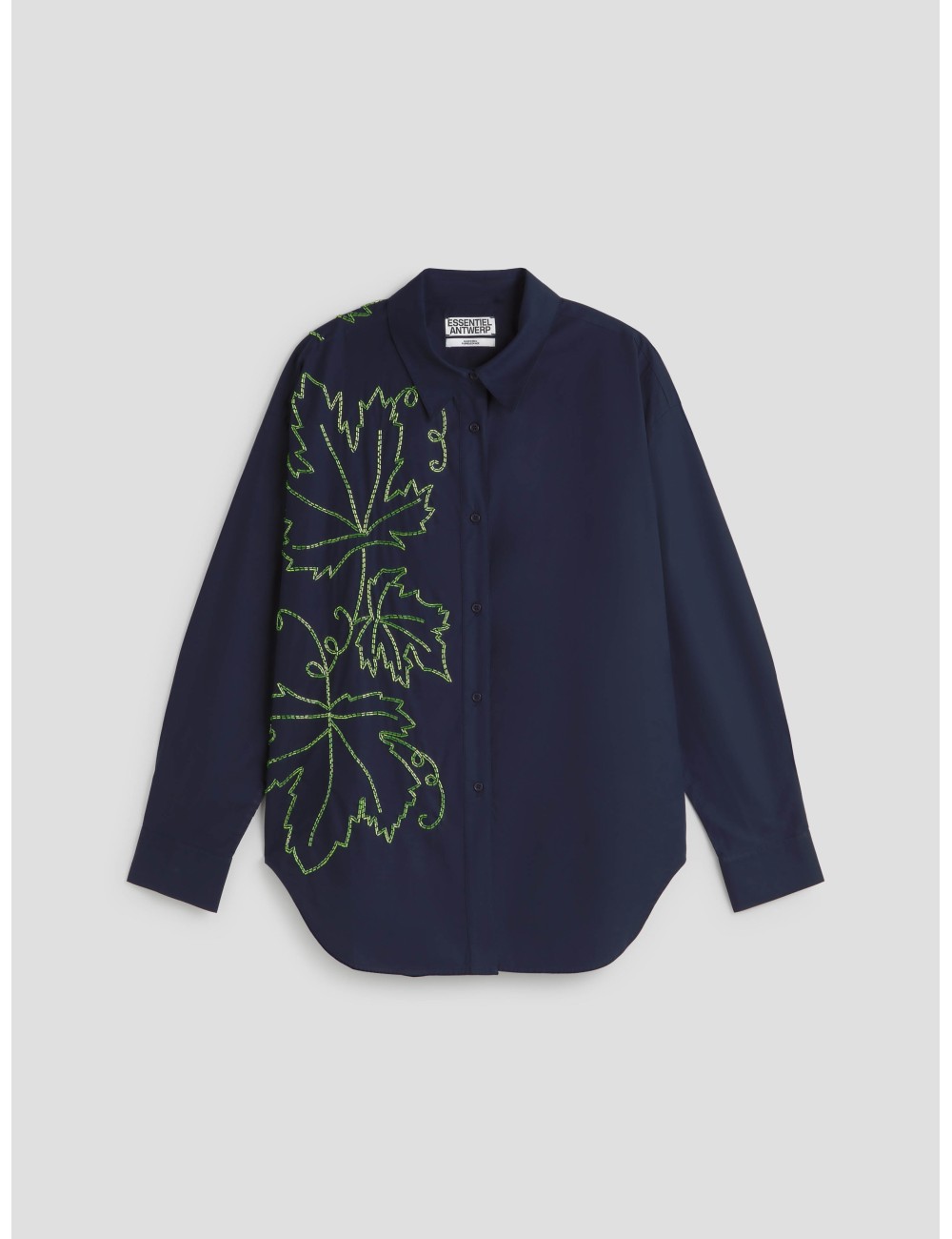 Camisa oversize Illegal de Essentiel Antwerp en color navy para mujer - MARFRANC Camisa oversize Illegal de Essentiel Antwerp en color navy para mujer - MARFRANC