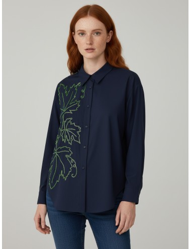 Camisa oversize Illegal de Essentiel Antwerp en color navy para mujer - MARFRANC