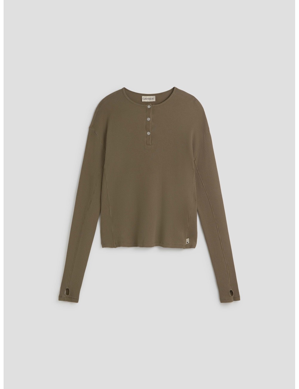 Camiseta Henley verde de Carrer para hombre, confeccionada en 100% algodón - MARFRANC Camiseta Henley verde de Carrer para hombre, confeccionada en 100% algodón - MARFRANC