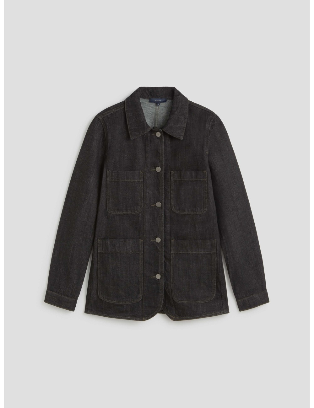 Chaqueta Garry de mujer en denim negro crudo de Soeur - MARFRANC Chaqueta Garry de mujer en denim negro crudo de Soeur - MARFRANC