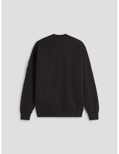 Sudadera Light Fleece Crewneck Lens en color negro de C.P. Company - MARFRANC