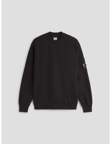 Sudadera Light Fleece Crewneck Lens en color negro de C.P. Company - MARFRANC