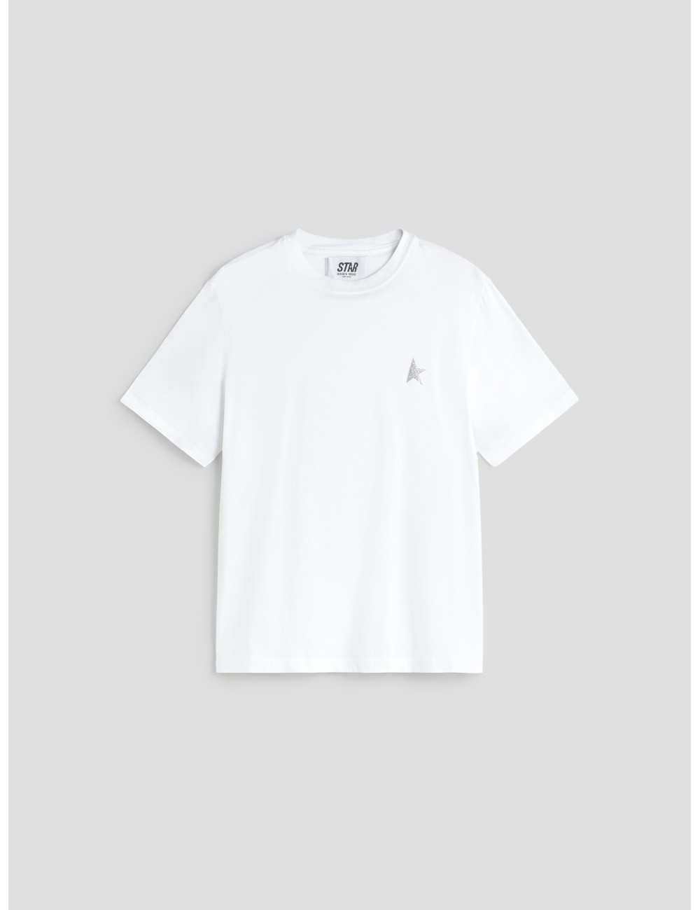 Camiseta Regular de Golden Goose en color blanco con detalle plateado, diseñada para mujer - MARFRANC Camiseta Regular de Golden Goose en color blanco con detalle plateado, diseñada para mujer - MARFRANC