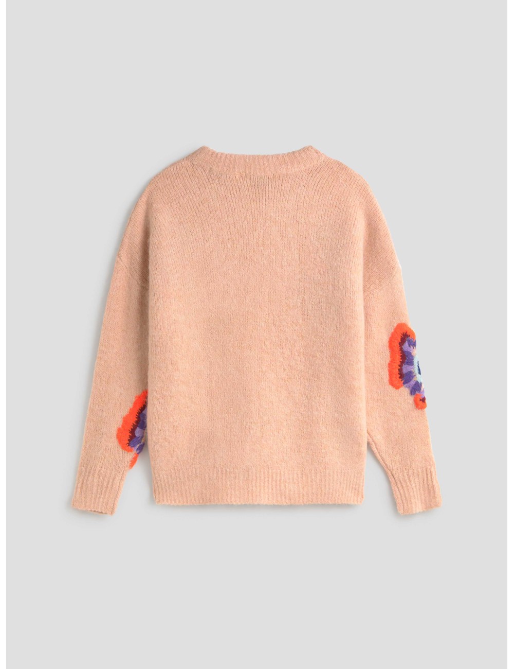 Jersey jacquard floral multicolor Essentiel Antwerp, modelo Impossible, en tono beige, para mujer - MARFRANC Jersey jacquard floral multicolor Essentiel Antwerp, modelo Impossible, en tono beige, para mujer - MARFRANC