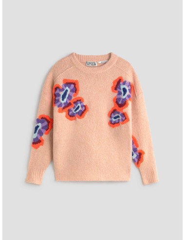 Jersey jacquard floral multicolor Essentiel Antwerp, modelo Impossible, en tono beige, para mujer - MARFRANC
