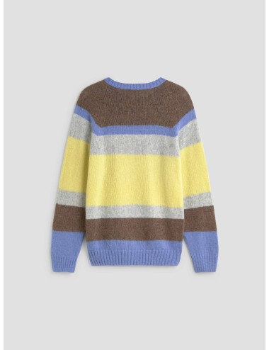 Jersey EDMMOND Striped Glasgow para hombre en multicolor, con rayas en tonos amarillo, azul y marrón - MARFRANC