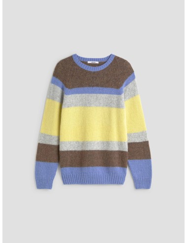 Jersey EDMMOND Striped Glasgow para hombre en multicolor, con rayas en tonos amarillo, azul y marrón - MARFRANC
