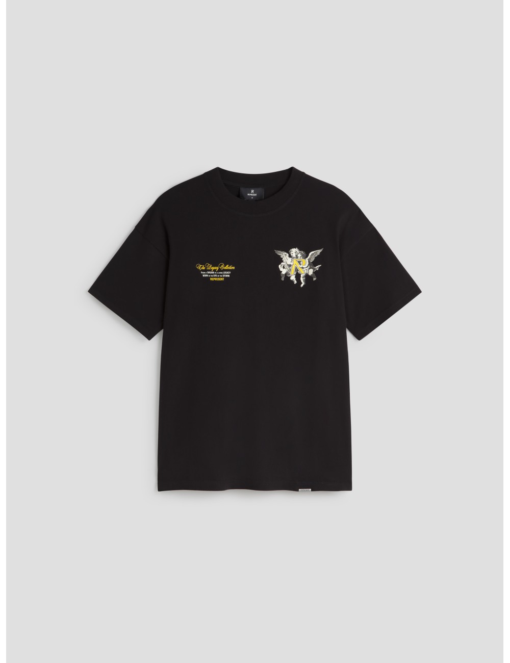 Camiseta Legacy Cherubs de Represent en color negro para hombre, combinando estilo urbano y comodidad premium - MARFRANC Camiseta Legacy Cherubs de Represent en color negro para hombre, combinando estilo urbano y comodidad premium - MARFRANC