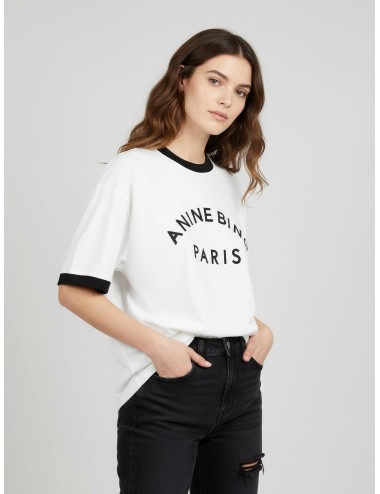 Camiseta Jaylin Tee Paris de ANINE BING en color ivory, diseñada para mujer - MARFRANC