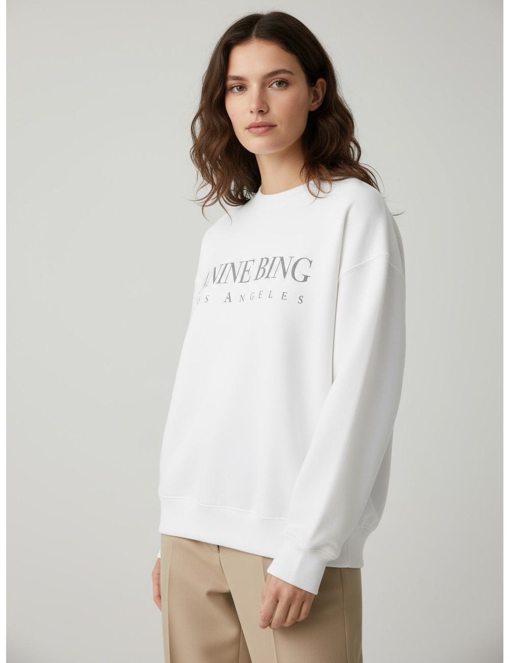 Sudadera Jaci Sweatshirt Los Angeles en color ivory de Anine Bing, diseñada para mujer - MARFRANC Sudadera Jaci Sweatshirt Los Angeles en color ivory de Anine Bing, diseñada para mujer - MARFRANC