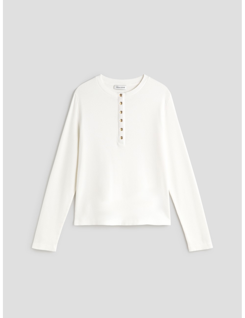 Camiseta de manga larga Alessia Long Sleeve Tee en color ivory de Anine Bing - MARFRANC Camiseta de manga larga Alessia Long Sleeve Tee en color ivory de Anine Bing - MARFRANC