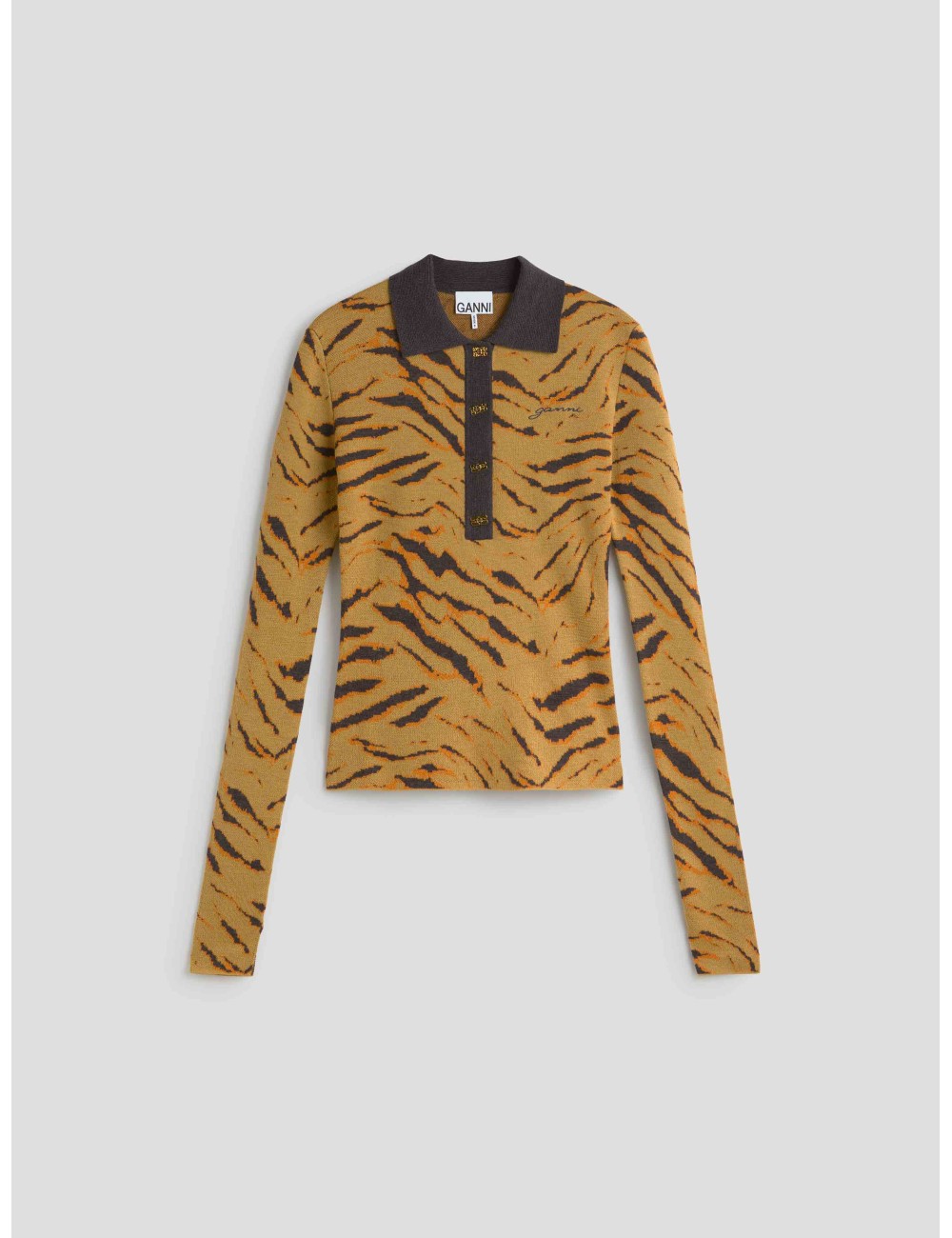 Polo Leopardo de GANNI en tonos multicolor, diseñado para mujer - MARFRANC Polo Leopardo de GANNI en tonos multicolor, diseñado para mujer - MARFRANC