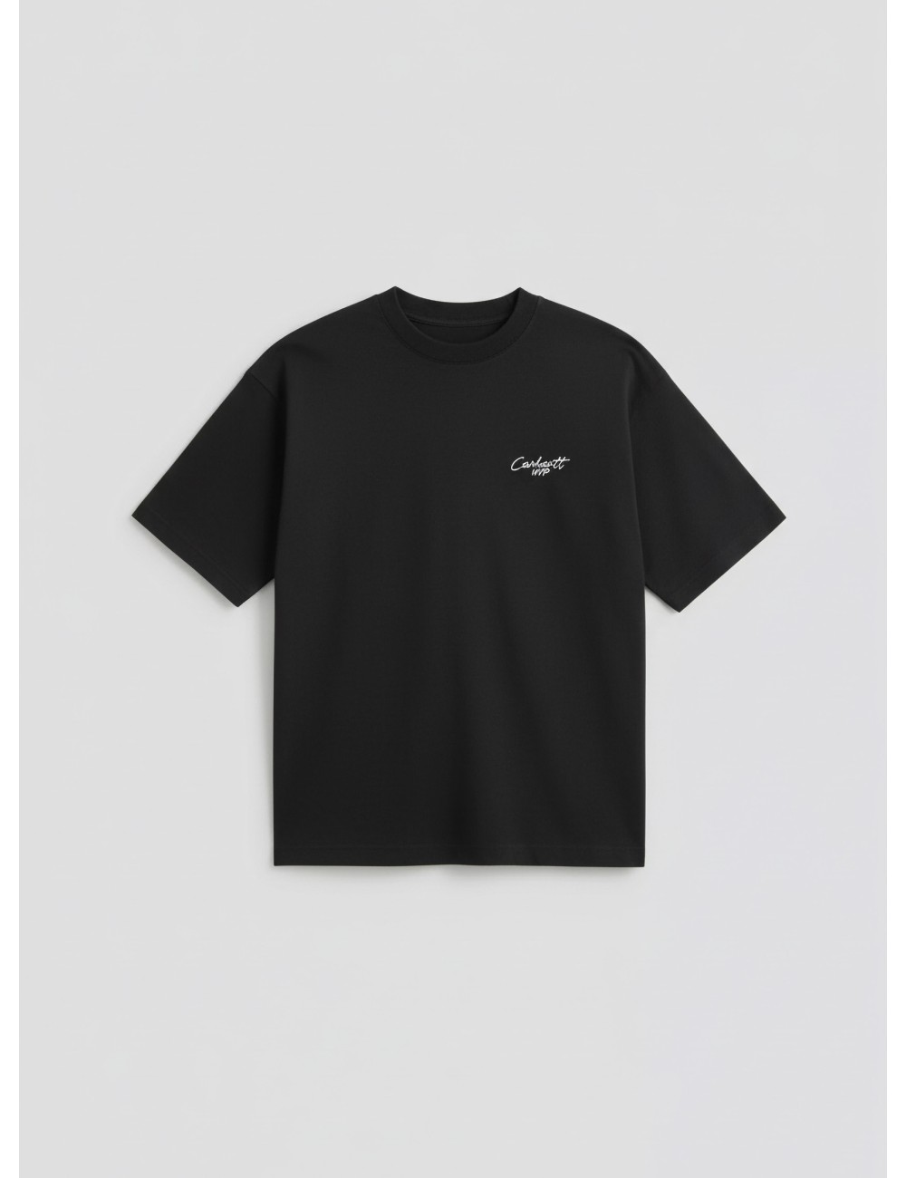 Camiseta Carhartt WIP Signature Script AW25-092T negro y blanco para hombre, en algodón orgánico, diseño boxy - MARFRANC Camiseta Carhartt WIP Signature Script AW25-092T negro y blanco para hombre, en algodón orgánico, diseño boxy - MARFRANC