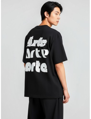 Camiseta Arte Antwerp Multi Arte Print negra para hombre, algodón grueso, estilo urbano artístico y contemporáneo - MARFRANC