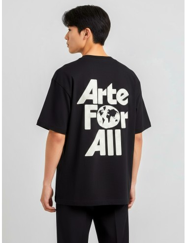 Camiseta ARTEI ARTE FOR ALL T-SHIRT AW25-199T negro para hombre, en algodón pesado con diseño gráfico - MARFRANC
