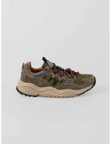 Zapatillas Flower Mountain Yamabushi Suede/Nylon en verde multicolor para hombre, suela de goma dentada - MARFRANC