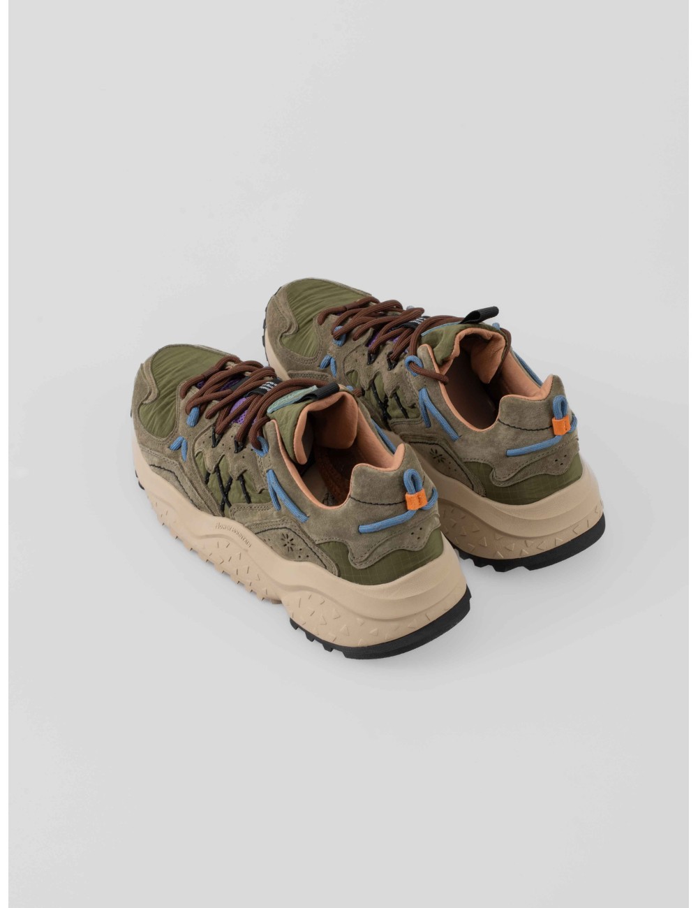 Zapatillas Flower Mountain Yamabushi Suede/Nylon en verde multicolor para hombre, suela de goma dentada - MARFRANC Zapatillas Flower Mountain Yamabushi Suede/Nylon en verde multicolor para hombre, suela de goma dentada - MARFRANC