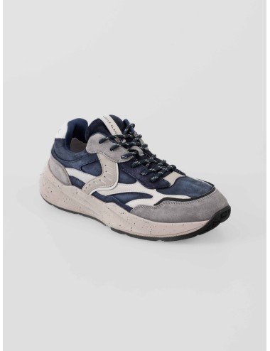 Sneaker Voile Blanche CLUB22 3B45 lead-blue para hombre en piel y textil con suela moteada robusta - MARFRANC