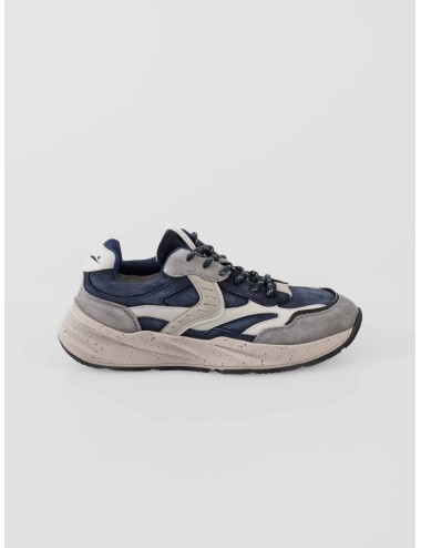 Sneaker Voile Blanche CLUB22 3B45 lead-blue para hombre en piel y textil con suela moteada robusta - MARFRANC