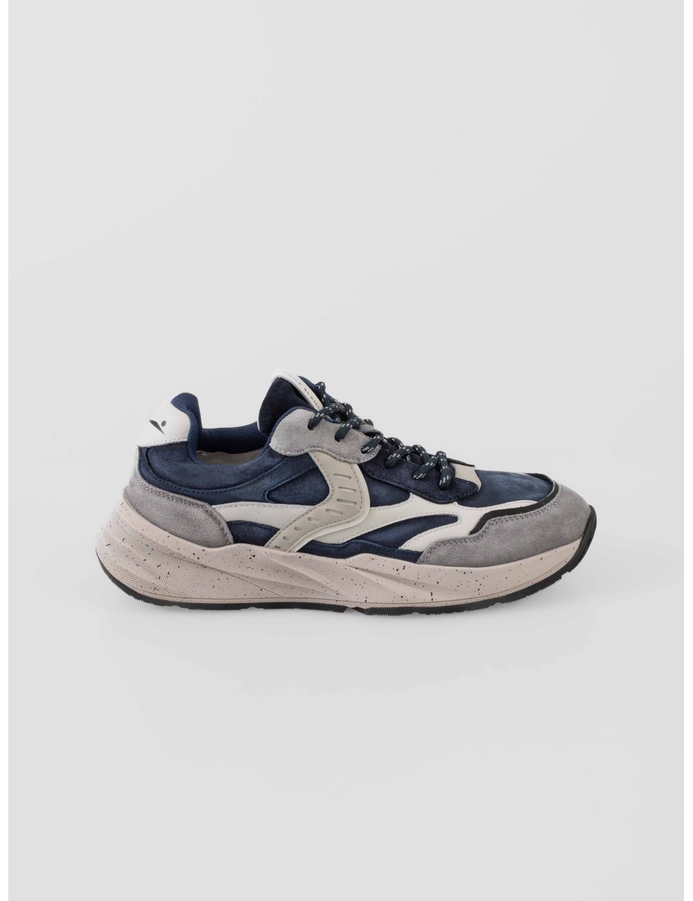 Sneaker Voile Blanche CLUB22 3B45 lead-blue para hombre en piel y textil con suela moteada robusta - MARFRANC Sneaker Voile Blanche CLUB22 3B45 lead-blue para hombre en piel y textil con suela moteada robusta - MARFRANC