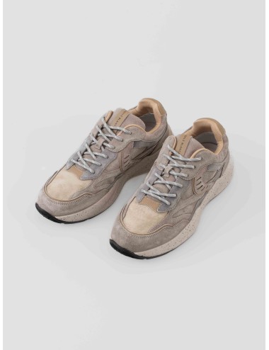 Sneaker Voile Blanche CLUB22 3B60 grey-beige para hombre en ante y piel con suela moteada robusta - MARFRANC