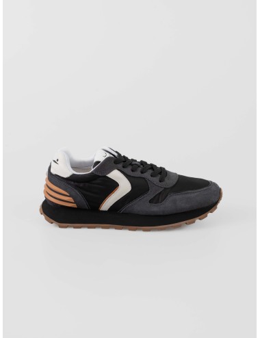 Sneaker Voile Blanche PARIS POWER M anthracite-black para hombre en ante, cuero y tejido técnico con suela dentada - MARFRANC