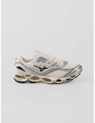 Mizuno Wave Prophecy LS D1GA251101 hombre en malla jacquard crema y detalles metálicos, suela Wave Infinity - MARFRANC
