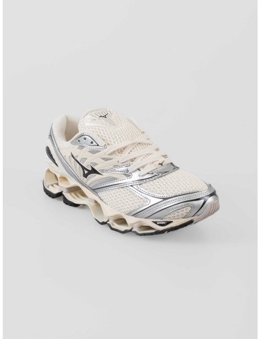 Mizuno Wave Prophecy LS D1GA251101 hombre en malla jacquard crema y detalles metálicos, suela Wave Infinity - MARFRANC