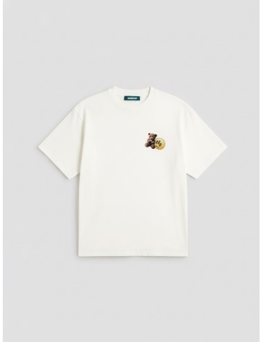 Camiseta Barrow off white para hombre, algodón premium con estampado Teddy, estilo urbano minimalista y elegante - MARFRANC