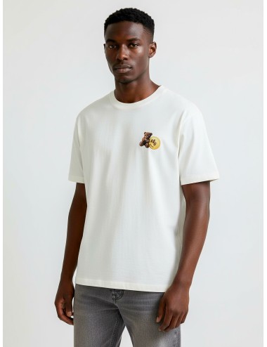 Camiseta Barrow off white para hombre, algodón premium con estampado Teddy, estilo urbano minimalista y elegante - MARFRANC