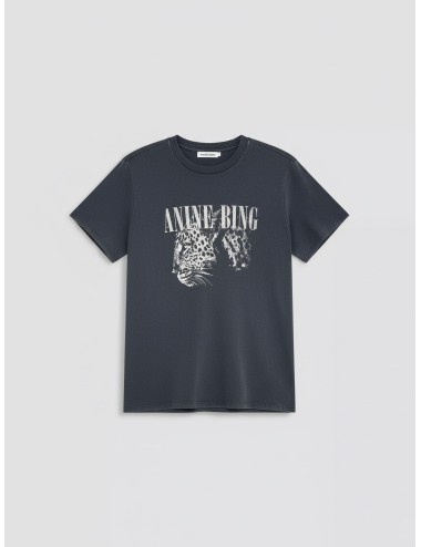 Camiseta ANINE BING COHEN TEE PARIS STENCIL negra para mujer, algodón 100%, estilo urbano contemporáneo y chic - MARFRANC