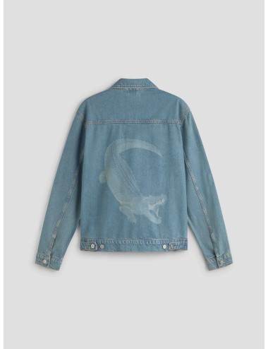 Cazadora vaquera Lacoste denim para hombre, 100% algodón orgánico, logo cocodrilo láser, estilo clásico y sostenible - MARFRANC