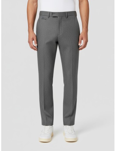 Pantalón Lacoste de espiguilla gris para hombre, mezcla de lana y poliéster, estilo elegante y contemporáneo - MARFRANC