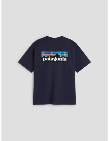 Camiseta Patagonia navy para hombre, mezcla de algodón y poliéster reciclado, Fair Trade™, estilo casual sostenible - MARFRANC
