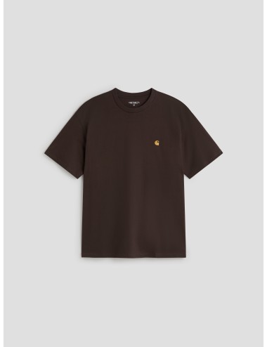 Camiseta Carhartt Chase Tabacco para hombre, 100% algodón, logo bordado, estilo urbano relajado y auténtico - MARFRANC