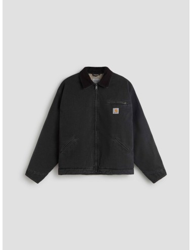 Chaqueta Carhartt OG Detroit negra para hombre, 100% algodón, cuello de pana, estilo workwear urbano MARFRANC