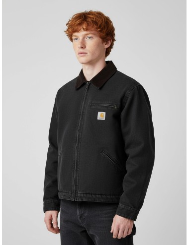 Chaqueta Carhartt OG Detroit negra para hombre, 100% algodón, cuello de pana, estilo workwear urbano MARFRANC
