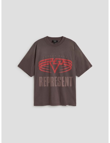 Camiseta Represent Living Legacy negra para hombre, algodón y cáñamo, reversible, estilo urbano vintage MARFRANC