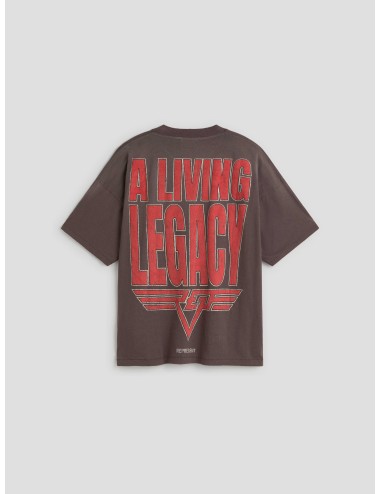 Camiseta Represent Living Legacy negra para hombre, algodón y cáñamo, reversible, estilo urbano vintage MARFRANC