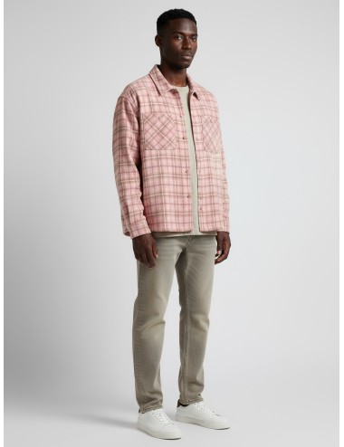 Camisa Represent cuadros salmón para hombre, franela 100% algodón, efecto desteñido artesanal MARFRANC
