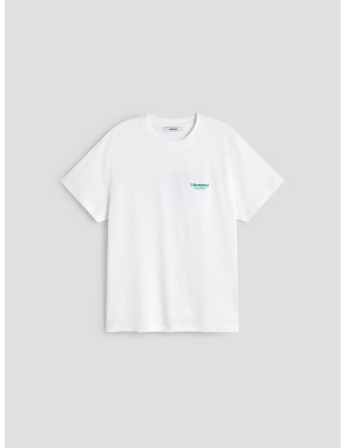 Camiseta Edmmond Studios ELAK blanca para hombre, 100% algodón orgánico, logo trasero, estilo minimalista MARFRANC