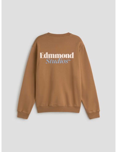 Sudadera Edmmond Studios ELAK marrón para hombre, 100% algodón orgánico, logo doble, estilo urbano MARFRANC
