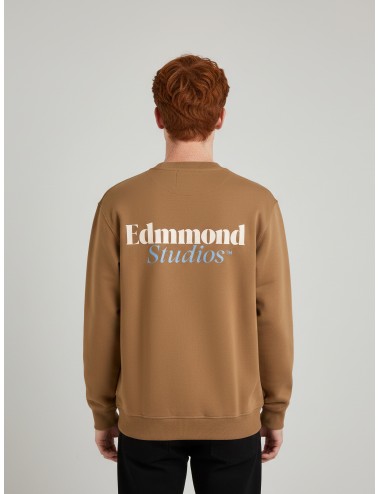 Sudadera Edmmond Studios ELAK marrón para hombre, 100% algodón orgánico, logo doble, estilo urbano MARFRANC