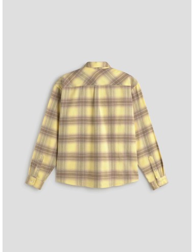 Camisa Edmmond Studios rompecabezas amarilla para hombre, franela 100% algodón, estilo casual moderno MARFRANC