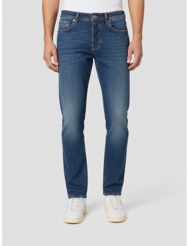 Pantalón Jacob Cohën Bard azul índigo para hombre, mezcla de algodón elástico, acabado artesanal premium MARFRANC