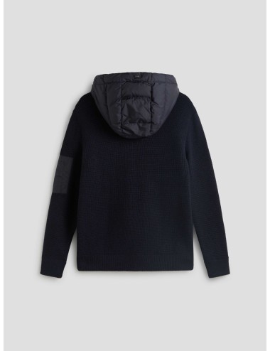 Chaqueta Herno Ribbed Merino azul para hombre, lana merino y plumón, corte regular, estilo elegante MARFRANC
