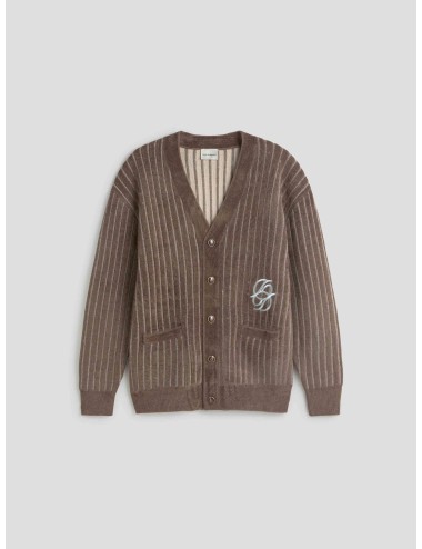 Cárdigan Drôle de Monsieur Monogramme kaki para hombre, mezcla viscosa y nylon, estilo casual chic MARFRANC